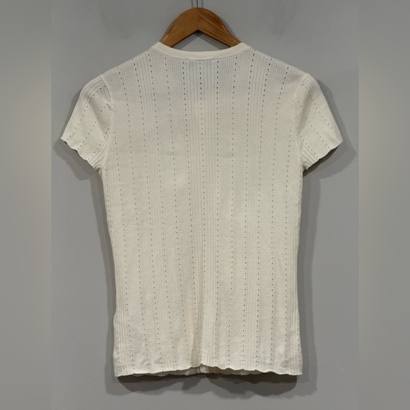 Madewell Cream Lilla Short Sleeve Cardigan Sweater L NWT - Picture 7 of 8